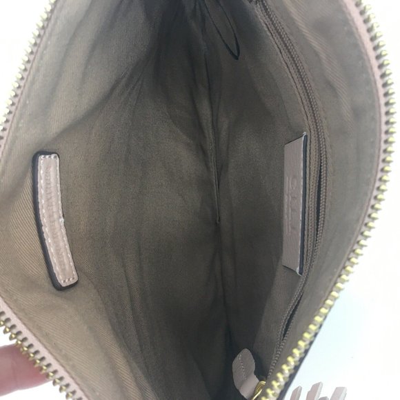 G.I.L.I. Pebble Leather Tassel Ballet Pink Pouch Clutch Bag Monogram Initial C - Picture 9 of 11